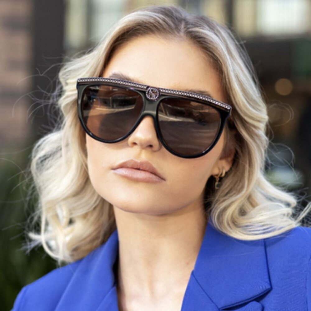 NWT Gucci GG0732S-005 Black Brown 61mm Sunglasses - Picture 3 of 16